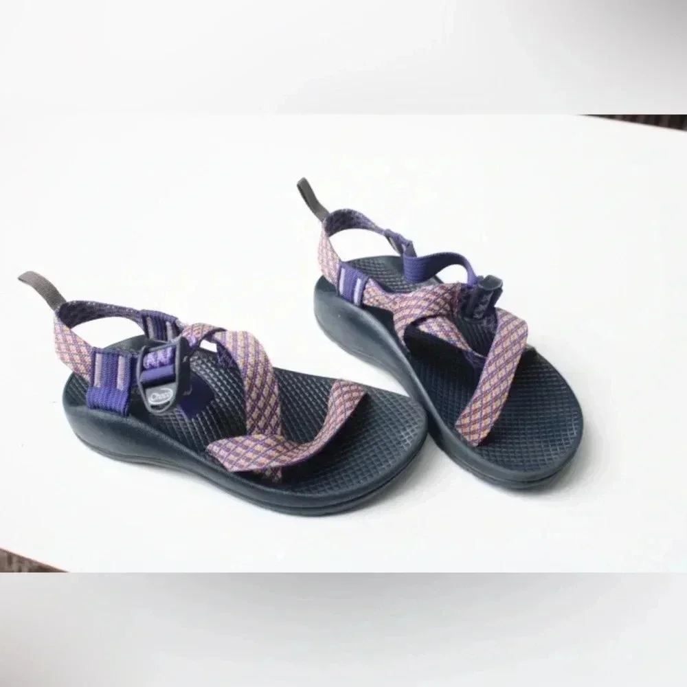 Chaco Kids Purple Patterned Strap Sandals